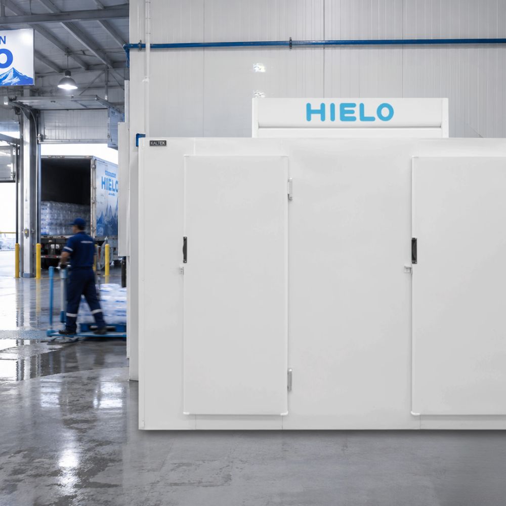 Conservador Kaltek 300 de doble puerta para bolsas de hielo, vista frontal